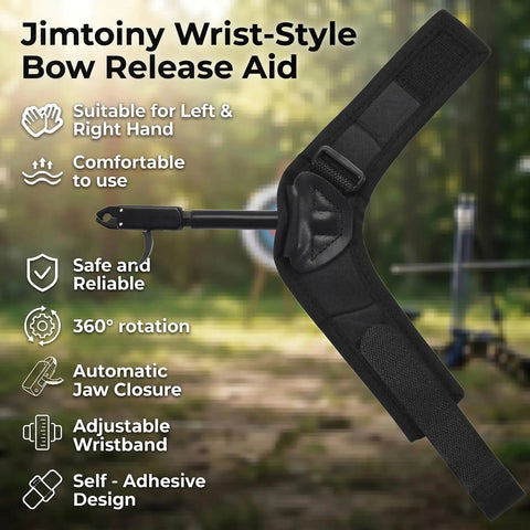360 Degree Rotating Caliper Bow Release For Compound Bow Ambidextrous Archery Release with Oxford Fabric Wrist Straps