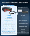 Comparison of 5 Port 2.5G Ethernet Switch with 10Gb SFP Plus Uplink for NAS Gaming and PC versus other switch features.