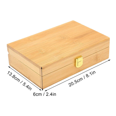 Wooden box containing Watch Mainspring Winder Set For Precision Winding And Repair Pro Grade Durable Copper Winding Tool Kit