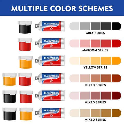 Tile Repair Kit With Color Matching Porcelain Repair Paste For Bathtub Sink Ceramic Marble Granite Quartz And Acrylic color options