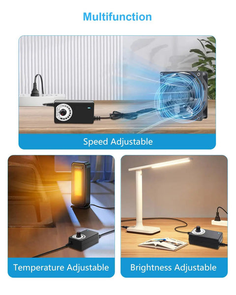 12V PWM Fan Speed Controller And Power Supply For PC Cooling Rig 100 To 240V AC To DC 3 To 12V Adjustable 24W multifunction use