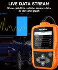 NT201 OBD2 Scanner Code Reader For Cars And Trucks Plug And Play Diagnostic Tool with live data display graph