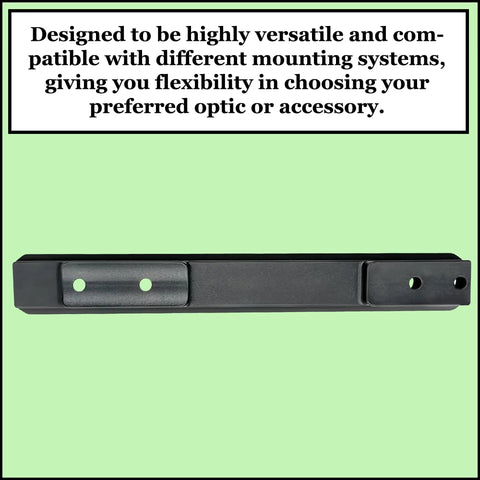 CVA Paramount Picatinny Scope Rail 20 MOA Aluminum 6063 T6 black finish shown with holes for mounting.