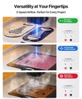 D5 Laser Engraver Air Purifier For P1 5W Mini Smoke Purifier with 3-speed airflow setting for laser cutting projects.