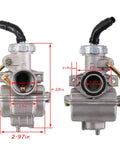 Front and side view of Carburetor Upgrade For Baja 50cc To 125cc ATVs And Dirt Bikes Compatible With Taotao SunL Roketa Coolster