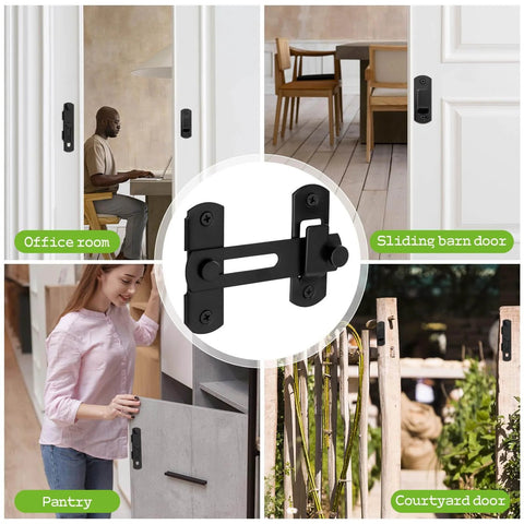 Heavy Duty Gate Latch for Barn Doors and Fences in Matte Black 201 Stainless Steel Gate Hardware installed on various doors