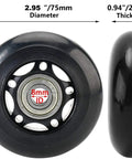Replacement 75mm Luggage Wheel 24mm Wide Inline Roller Wheel With 8mm Bearing Includes 35mm And 40mm Axles Wrench Set