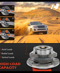 Two Pack Front Wheel Bearing And Hub Assembly For Volkswagen Golf And Audi A3 Series Including GTI R E Golf Alltrack SportWagen Eos Rabbit And Golf City Models 2006 2014 2017 2021 with high-load capacity, shown in desert setting with axial, radial, and vertical load diagrams.