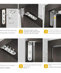 Installation steps for 2 Piece Set Adjustable Swivel Zinc Alloy Hidden Door Hinges for Concealed Install, Invisible Mount, Silver Finish.