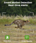Cheetah running in a field with smart motion detection overlay for Wireless Cellular PTZ Security Camera For Outdoor Monitoring With Solar Charging And Straight Up 4G Signal Serving As A Flat Out Game Changer For Off Grid Sites By Dropping Lifetime Free Data Zero Monthly Bills Without A Care.