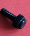 Top Shelf Black Nylon Thumb Screws M4 By 12Mm Heavy Duty Knurled Slotted Fasteners showing close-up of a single screw.