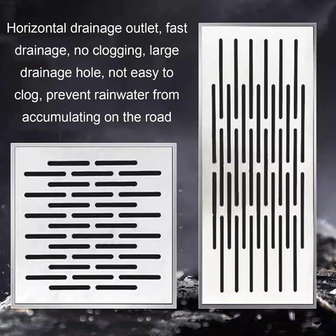 No Sweat Stainless Steel Catch Basin Drain Grate Removable Shower Channel Trench Drain Kit built for efficient water drainage.