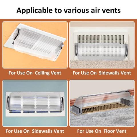 Two Pack Air And Heat Deflectors For Vents Sidewalls And Ceiling Registers Adjustable from Eight Point Five to Fifteen Inches