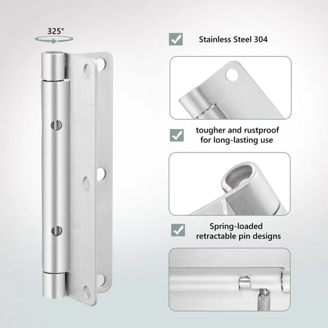 Four Inch Quick Release Hinges 304 Stainless Steel Heavy Duty Gate Hardware Spring Loaded Detachable Design Built Tough No Fuss Setup For Outdoor Yards And Backyard Fences
