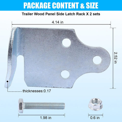 Heavy Duty Trailer Side Rail Corner Connectors For Wood Sides Latch Rack With Screws 2 Sets Four Pieces Easy Install