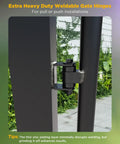 Weldable Gate Hinges For Heavy Metal Gates Using Silicon Alloy Steel with mounted installation visible.