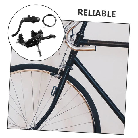 Premium Heavy Duty Alloy C Shape Brake Set Forged From Durable Steel Compatible With Road Or Mountain Bikes Black Finish close-up view.