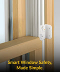 Euro White Dual Action Window Opening Control Device Pair For Single, Double Hung Or Sliding Windows WOCD Plastic Window Safety Lock on frame