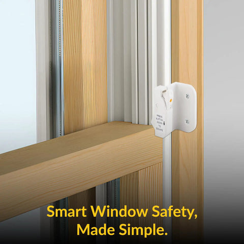 Euro White Dual Action Window Opening Control Device Pair For Single, Double Hung Or Sliding Windows WOCD Plastic Window Safety Lock on frame