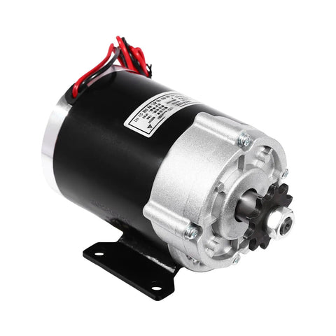 Heavy Duty Brushed DC Motor Gear Reduction Unit, 48V 600W 450 Rpm Electric Bike Conversion Kit side view with silver and black casing.