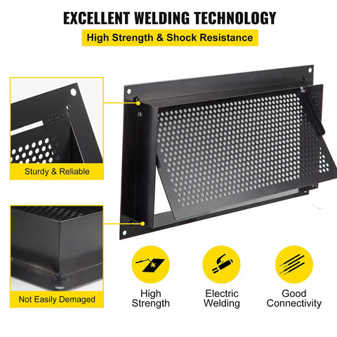 Crawl Space Flood Vent 8 By 16 By 2 Inches Wall Mounted Foundation Flood Vent No Brainer Built To Cut Flood Risk And Foundation Damage black