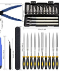 All-In-One 32 Piece 3D Print Tool Kit For Cleaning Finishing Deburring And Post Processing With Knife Clean Up Kit Deburring Tools Pliers Tweezers Files