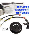 Inducer Draft Motor Replacement Part For HVAC Furnace with components including motor, wires, and fan blade, plug and play 115V.