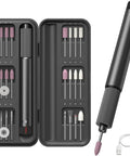 USB Rechargeable Electric Engraving Pen With 24 Bits Cordless Rotary Engraver kit shown with pen, bits, and USB cable