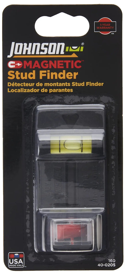 Heavy Duty Stud Finder With Built In Liquid Level Vial Accurate Wall Scanner Detects Wood And Metal Easily Ergonomic High Density Molded Body Slick Black Finish No Sweat Reliable Workhorse