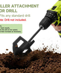 4 In 1 Garden Tool Attachments Cultivator Tiller Digger And Loosener Auger For Three Eighths Inch Hex Drive Drills in soil
