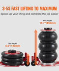 Three Ton Triple Bag Air Jack With Six Steel Tubes Lifts Up To 17.7 Inches In 3 To 5 Seconds Fast Pneumatic Lift For Cars