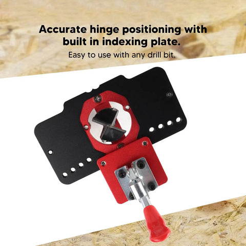 Concealed Hinge Jig With Quick Clamp For Cabinet Doors Aluminum Alloy Pro Grade Woodworking Tool 35Mm Hole Drilling Guide And Drill Bit Kit Set For Woodworking Durable Construction