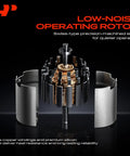 Front HVAC Heater Blower Motor With Fan Cage And Impeller For Lexus CT200h Toyota Mirai 2011 To 2020 rotors showing copper windings and silicon steel.