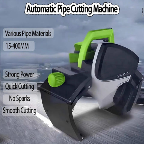 Heavy Duty Electric Pipe Cutter With Swift Automated Deburring And Wide Adjustable Depth For Flawless Copper Tube And Steel Rod Trimming, 15-400mm size.