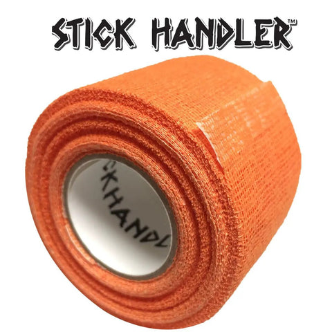 Pro Level Drumstick Grip Tape Two Pack In Vivid Orange comfy cotton gauze wrap, showing the roll detail for drummers.