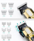 Cordless Hair Clippers And Trimmer Set For Men With USB Rechargeable Power 10 Guide Combs LED Display Pro Grade Barber Kit For Home And Barbershop Quiet Fast Clipping Family Friendly Haircut Machine with 1.5-13mm combs