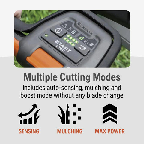 Battery Powered Self Propelled Lawn Mower With Brushless Motor For Small Yards 40V Lithium Ion Two 7.5Ah Batteries Charger Included, mode control panel