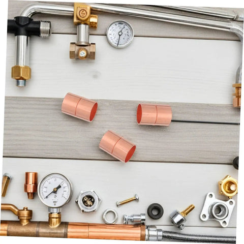 Sick 12 7 Mm Copper Pipe Couplings With Groove Stop For Seamless Welding And Air Conditioning HVAC Water Systems That Hold Pressure Like A Boss on a workbench.