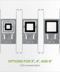 12 Pack 6 Inch LED Square Recessed Light With Integrated Junction Box Color Adjustable 2700K To 5000K 15W 1085 Lumen Dimmable