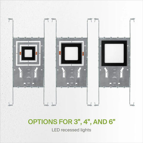 12 Pack 6 Inch LED Square Recessed Light With Integrated Junction Box Color Adjustable 2700K To 5000K 15W 1085 Lumen Dimmable