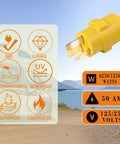 No Fuss Plug And Play Nema 10-50P To 14-50R Adapter Connector For 50 Amp RV EV Charger showing safety and durability features.
