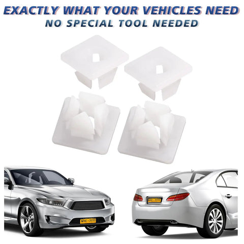 License Plate Screw Inserts Eight Pack Set Durable Nylon Retainer Clips for Domestic Vehicles
