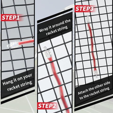 Installation steps for Eight Pack Tennis Racket Dampeners To Slash Vibration Silicone Shock Absorbers For Tennis Racquets