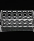 Acrylic Test Tube Rack With 18 Well Holder For 17Mm Tubes, Highly Polished Surface, transparent lab grade organizer.