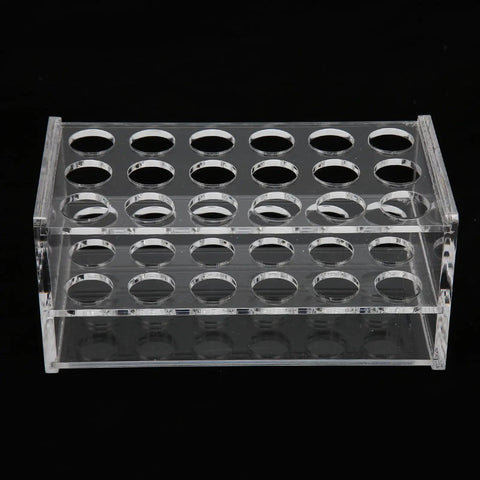 Acrylic Test Tube Rack With 18 Well Holder For 17Mm Tubes, Highly Polished Surface, transparent lab grade organizer.