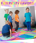 Children playing with 12 Piece Toy Hoop Set For Kids And Teens Adjustable Detachable Exercise Rings, colorful hoops on mat