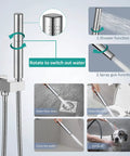 Dope 12 Inch Rainfall Shower Tub Faucet Set With 2 In 1 Handheld Sprayer cleaning features, SUS304 Stainless Steel