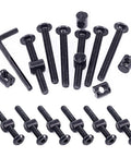 Black M6x50mm Crib Hardware Screws With Barrel Nuts And Allen Wrench Pack Of 25 For Furniture Cots And Cribs Hex Socket Head Cap