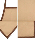 Tough As Nails Heavy Duty Polyurethane Welding Apron Premium Heat Insulation fabric detail with brown trim, showcasing full body protection.