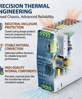 Beefed-Up Industrial 12V DC DIN Rail Power Supply 120W 10A, 100-240VAC Input, Ultra Slim Switching Converter With Low Ripple And Noise For Automation Controllers, High Efficiency, Rugged Industrial Grade, closed metal enclosure